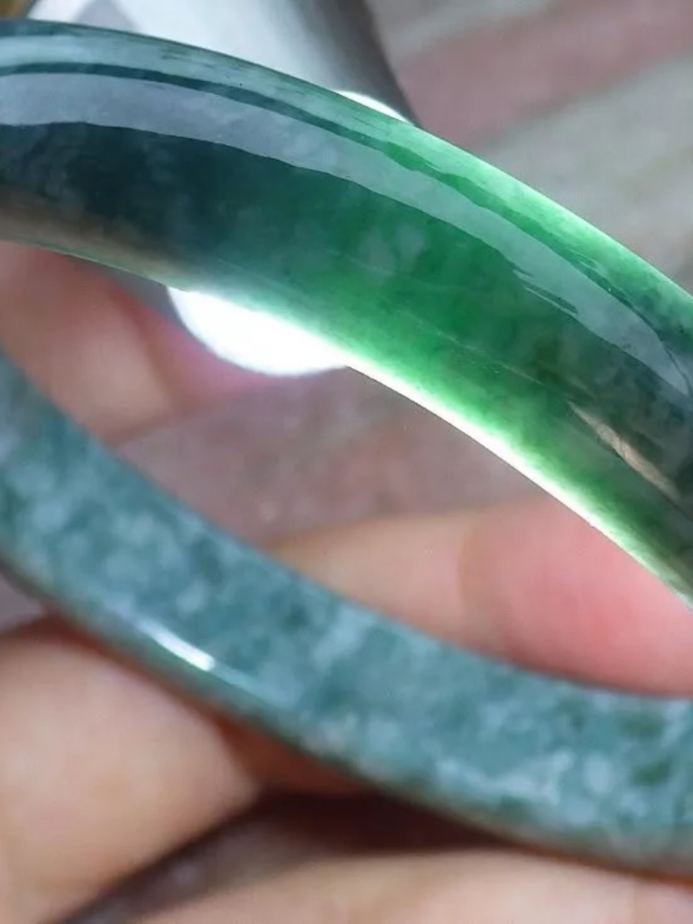 Certified Hand Carved Natural Burma A JADE Circle Jadeite Bangle Bracelet 54mm